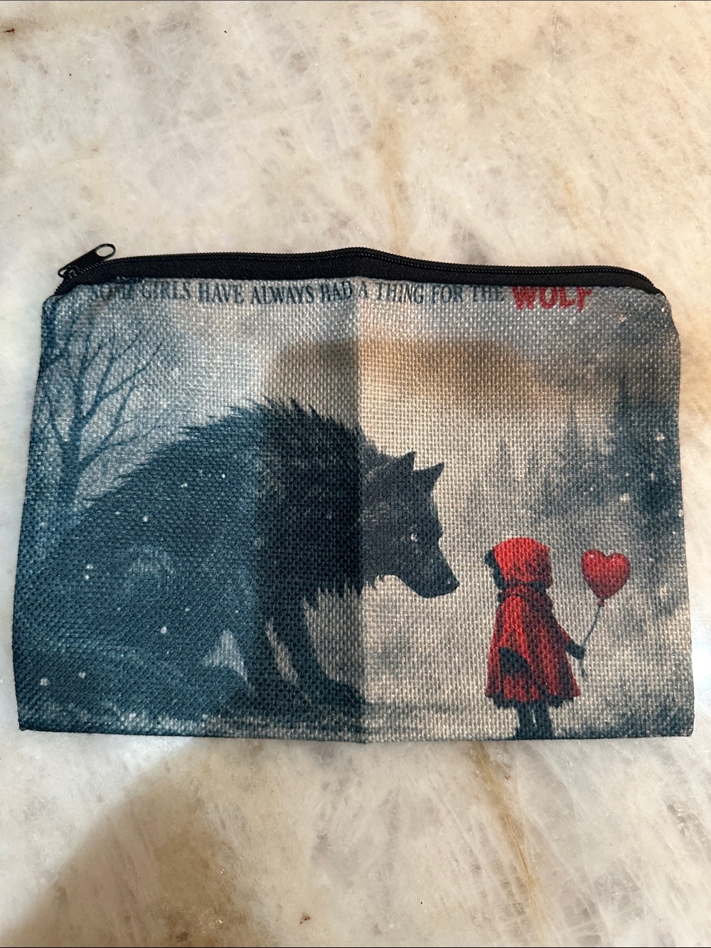 Little Red Riding Hood Graphic Zip Pouch - Red